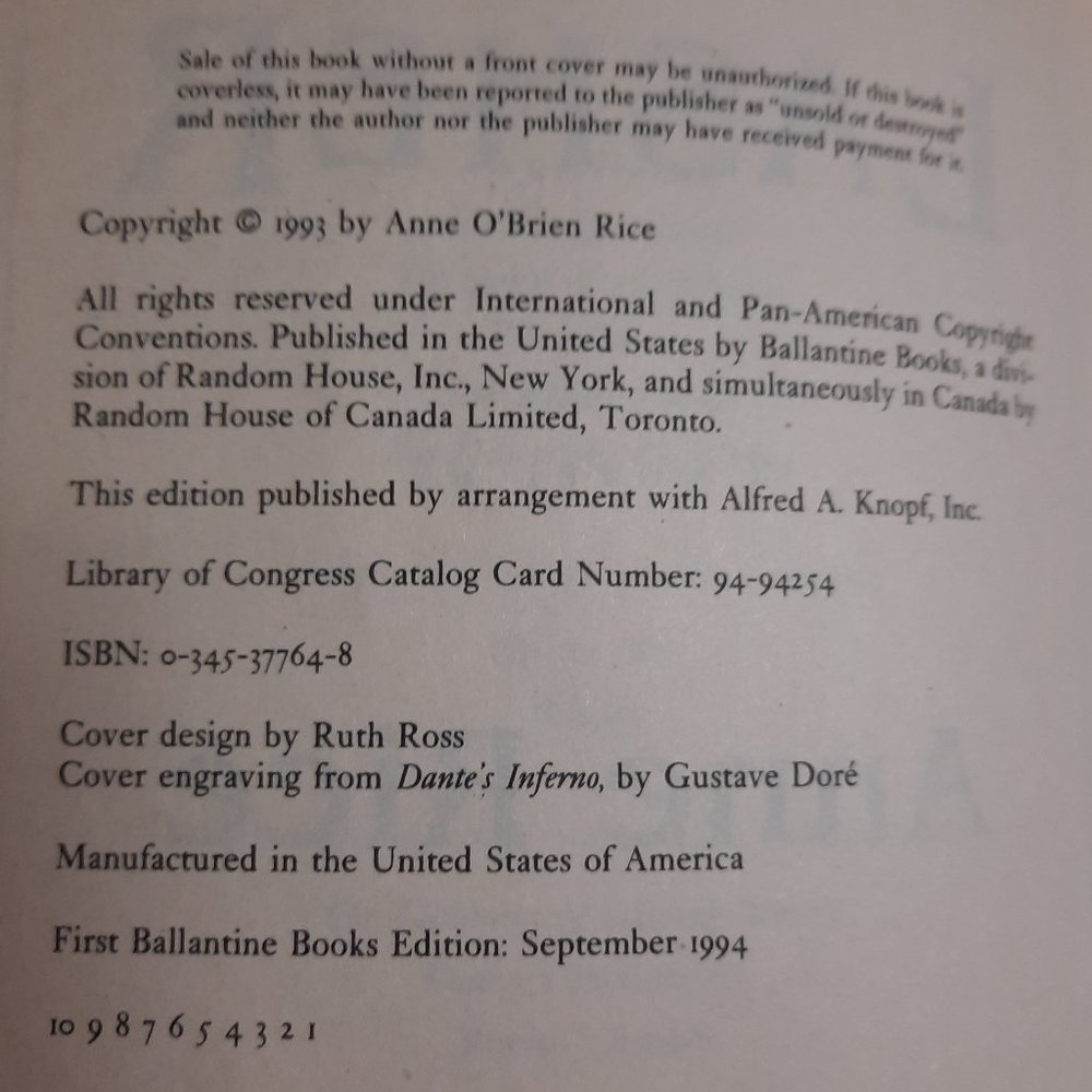 Large Paperback Book "Lasher" by Anne Rice - Picture 4 of 5